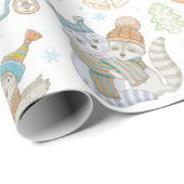 Bären und Freunde Weihnachtsmuster Geschenkpapier (Rolleneckpunkt)