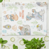 Bären und Freunde Weihnachtsmuster Geschirrtuch (Gefaltet)