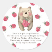 Bären und Himbeeren - Gebetskandaletikett Runder Aufkleber (Vorderseite)