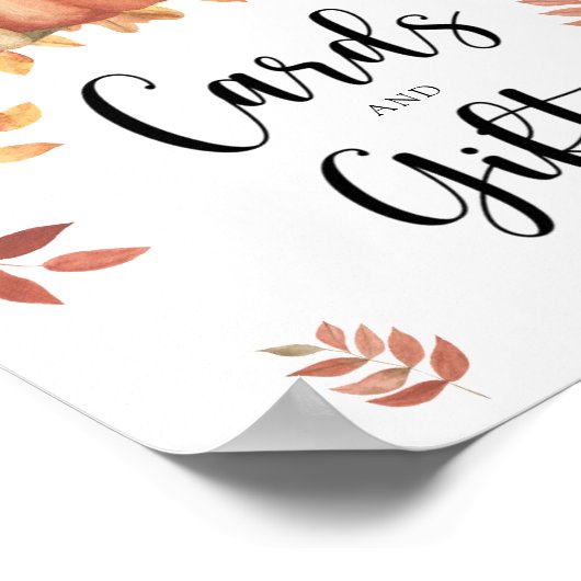 Bären und Kürbis - Karten und Geschenke Babydusche Poster (Ecke)