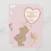 Bären- und Maus-Kinder zum Geburtstag Einladung (Vorne/Hinten)