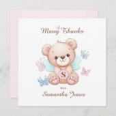 Bären und Schmetterlinge Personalisiert Danke Kart (Vorne/Hinten)
