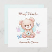Bären und Schmetterlinge Personalisiert Danke Kart (Vorne/Hinten)