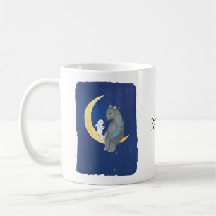 Bären und Sonnenhase auf dem Mond niedlicher Bären Kaffeetasse