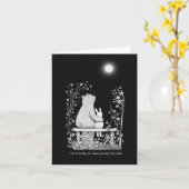 Bären und Sonnenschein auf Bank unter Mondjubiläum Karte (Gelbe Blume)