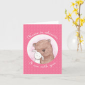 Bären und Sonnenschein-Liebe-Zuhause überall dort, Karte (Gelbe Blume)