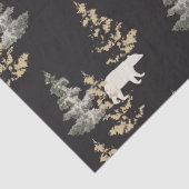 Bären und Tannen auf schwarzem Hintergrund Seidenpapier (Detail)