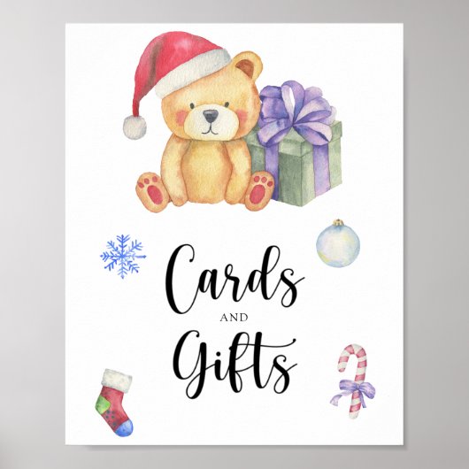 Bären und Weihnachtsgeschenke - Karten und Geschen Poster (Vorne)