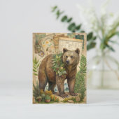 Bären Vintage Rustikale Wälder Natur Wildtiere Postkarte (Stehend Vorderseite)