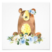 Bären, Waldtiere, Boho, Blume Fotodruck (Vorne)