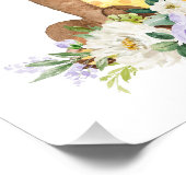 Bären, Waldtiere, Boho, violette Blumen Fotodruck (Ecke)