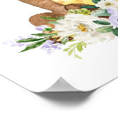 Bären, Waldtiere, Boho, violette Blumen Poster (Ecke)