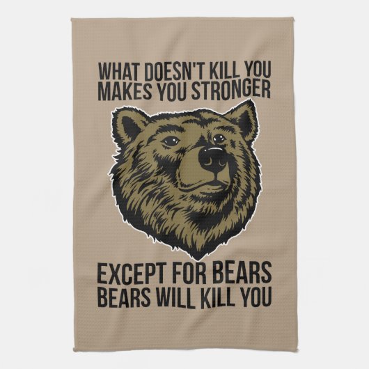 Bären werden dich umbringen - Funny Novelty Geschirrtuch (Vertikal)