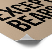 Bären werden dich umbringen - Funny Novelty Poster (Ecke)