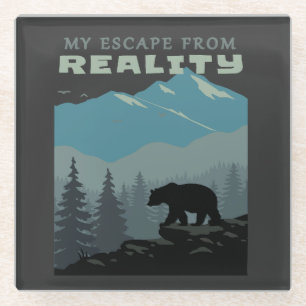 Bären Wildlife Mountains entkommen Realität TShirt Glasuntersetzer