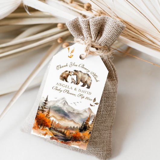 Bärenabenteuer Fall Neutrale Babydusche Geschenkanhänger