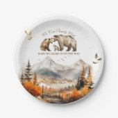 Bärenabenteuer Fall Neutrale Babydusche Pappteller (Vorderseite)