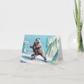 Bärenangriff Feiertagskarte (Vorderseite)