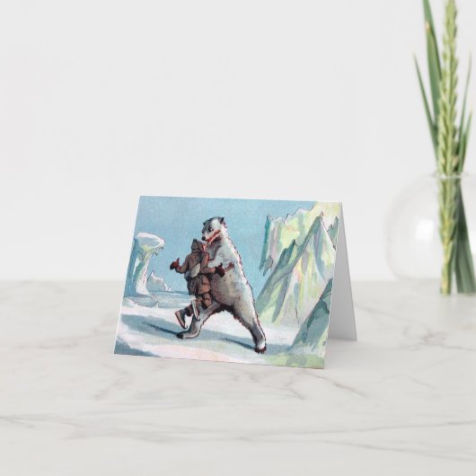 Bärenangriff Feiertagskarte (Vorderseite)