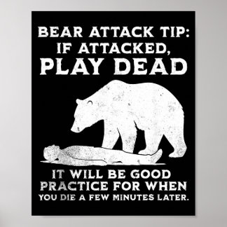 Bärenangriff-Tipp Lustige Camng Sarkastische Wande Poster