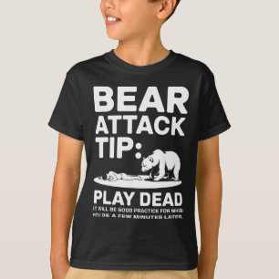 Bärenangriff-Tipp Spiel tot Lustig Camping Wandern T-Shirt