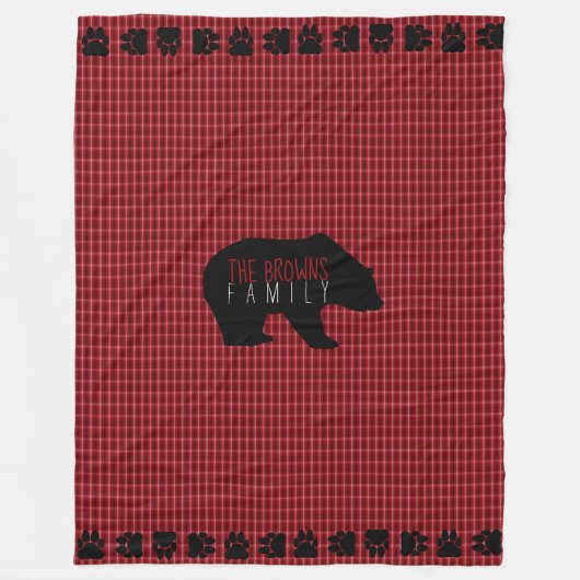 Bärenart Kariert Fleecedecke (Vorderseite)