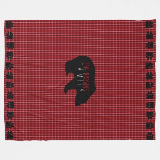 Bärenart Kariert Fleecedecke (Vorderseite (Horizontal))