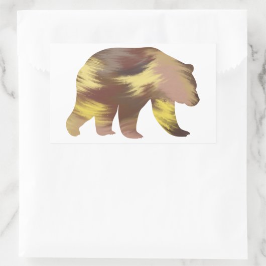 Bärenaufkleber im Acrylstil Rechteckiger Aufkleber (Tasche)