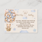 Bärenballon Babyduschbücher für Babykarten Begleitkarte (Vorderseite)