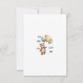 Bärenballon Babydusche Flat Danke Karte (Rückseite)