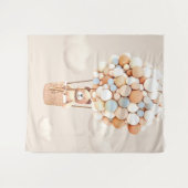 Bärenballons Blue Virtual Dusche Hintergrund Wandteppich (Vorderseite (Horizontal))