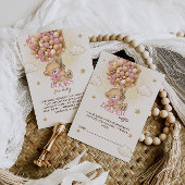 Bärenballons Boho Beige Pink Buchanfrage Begleitkarte