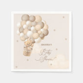 Bärenballons Braun-Neutral-Babydusche Serviette (Vorderseite)