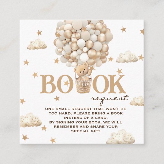 Bärenballons Buchanfrage Weißes Gold Begleitkarte (Vorderseite)