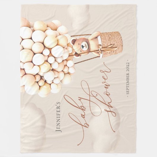 Bärenballons - neutraler virtueller Duschvorhang Fleecedecke (Vorderseite)