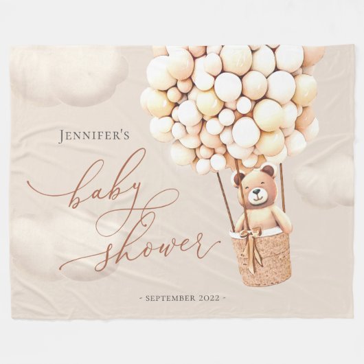 Bärenballons - neutraler virtueller Duschvorhang Fleecedecke (Vorderseite (Horizontal))