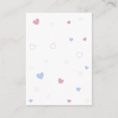Bärenballons Pink Blue Hearts Buchanfrage Begleitkarte (Rückseite)