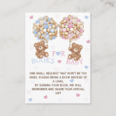 Bärenballons Pink Blue Hearts Buchanfrage Begleitkarte (Vorderseite)