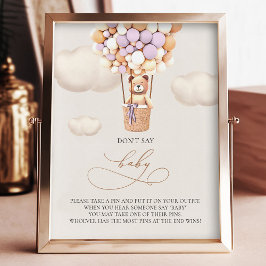 Bärenballons - Sagen Sie nicht BABY - Unterschreib Fotodruck