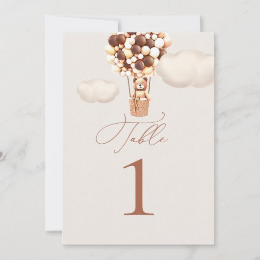 Bärenballons-Tischnummer (Vorderseite)