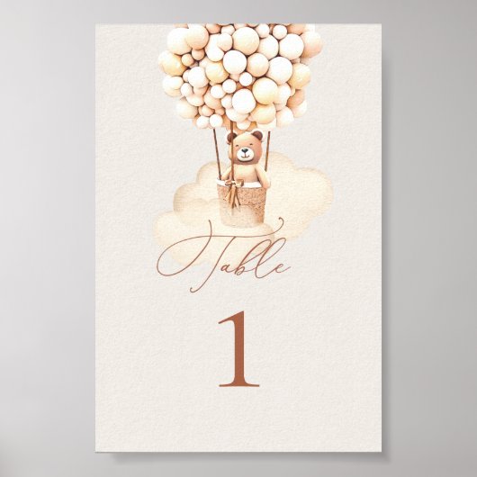 Bärenballons-Tischnummer Poster (Vorne)