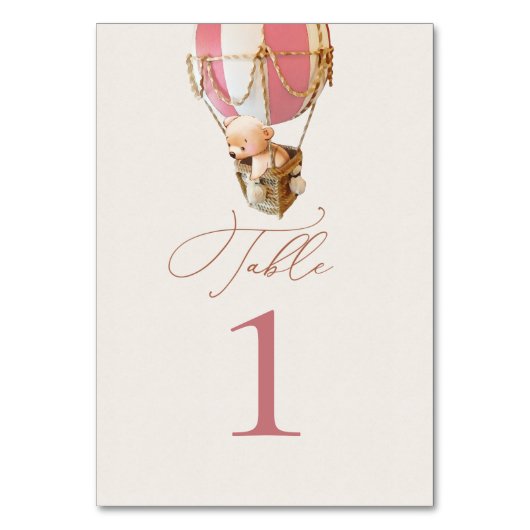 Bärenballons-Tischnummer Tischnummer (Vorderseite)