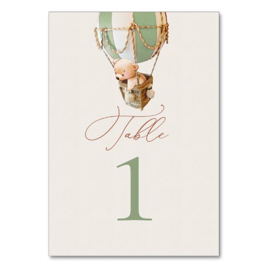 Bärenballons-Tischnummer Tischnummer (Rückseite)