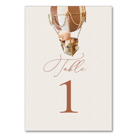 Bärenballons-Tischnummer Tischnummer (Rückseite)