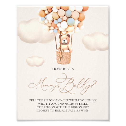 Bärenballons - Wie groß ist Mommy's Bauch - Zeiche Fotodruck (Vorne)