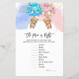 Bärenballons zum richtigen Preis, Gender Reveal Ga Flyer
