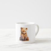 Bärenbär, Aquarellbraun, sitzender Niedlicher Bäre Espressotasse (Vorderseite Rechts)