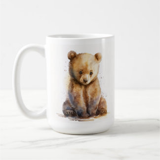 Bärenbär, Aquarellbraun, sitzender Niedlicher Bäre Kaffeetasse