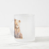 Bärenbär, Aquarellbraun, sitzender Niedlicher Bäre Mattglastasse (Vorderseite Links)