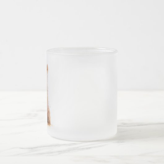 Bärenbär, Aquarellbraun, sitzender Niedlicher Bäre Mattglastasse (Mittel)